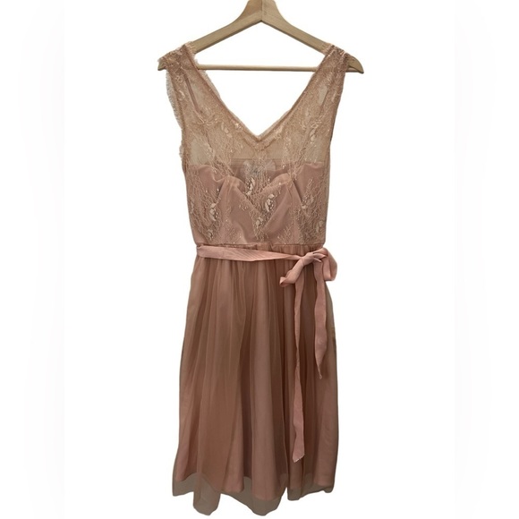 Anthropologie Dresses & Skirts - Anthropologie BHLDN Hitherto Dusty Pink Lace Tulle Midi Dress size 6